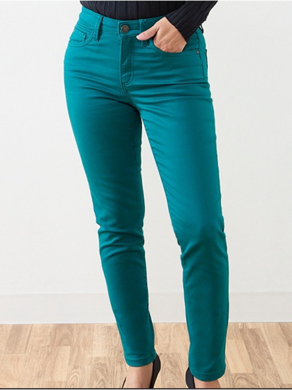 Cleo Lilly Slim Leg Butt Lift Peacock (Turquoise/Teal) Jeans Size 12 NWT